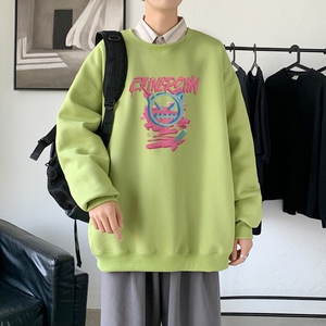 Y2448P38春秋季新款圆领卫衣男宽松套头衫港风休闲外套ins潮图片