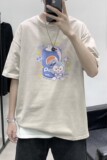 T2264P25港风室内纯棉男短袖港风卡通可乐印花宽松休闲情侣装T恤，男装T恤，星座510A-6