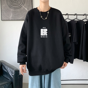 Y2482P38秋冬打底衫直筒长袖卫衣潮趣文字港风圆领潮牌印花上衣图片