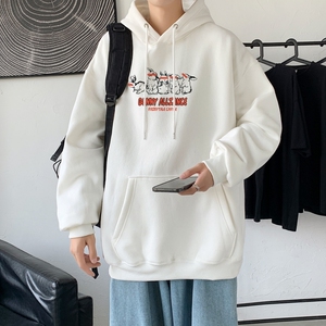 L2543P48卫衣男春季新款潮趣文字印花潮流休闲帅气连帽外套春季新图片