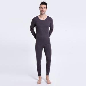 NT3065P48无痕德绒保暖内衣新男灰色内衣套装37度发热AB面打底衫图片