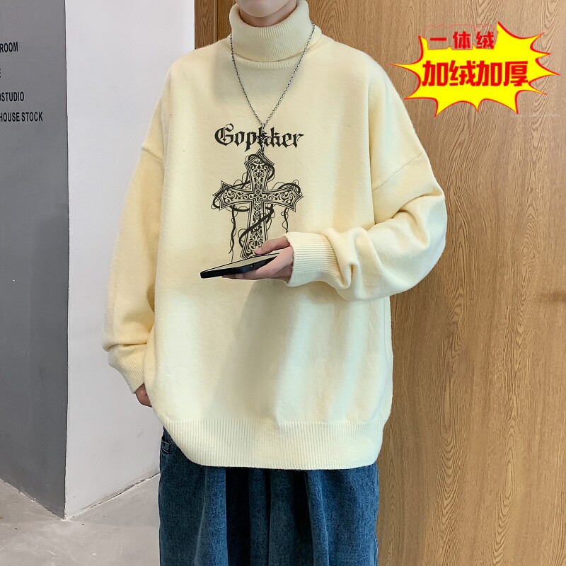 MGR6049P75卡通印花高领毛衣男生秋季复古时尚潮流上衣98,男装针织衫/毛衣,星座510A-6