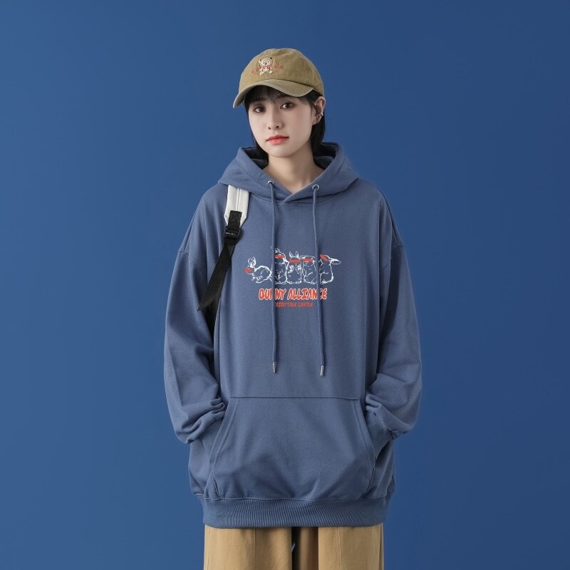 L2543P48中性模特男士学生宽松运动连帽卫衣秋冬加绒情侣外套,男装卫衣,星座510A-6