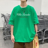 T3342P25宽松T恤港风落肩纯棉男T短袖潮趣印花T恤春夏新款2022男，男装T恤，星座510A-6