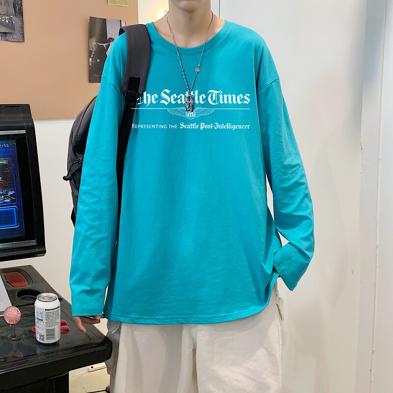TC4013P30新款宽松落肩显瘦高街风卫衣长袖男女T恤嘻哈街头情侣上,男装T恤,星座510A-6