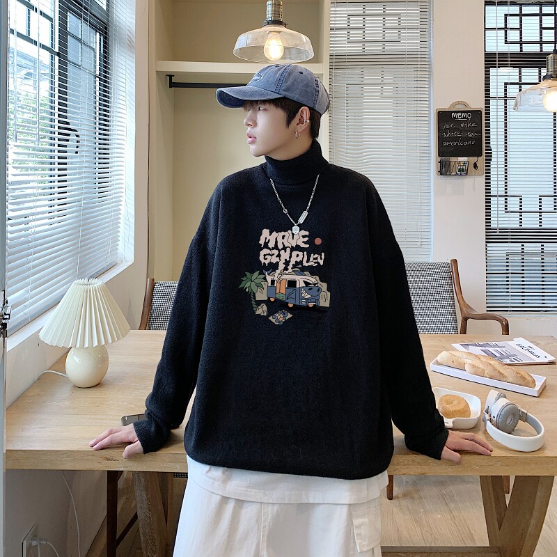 MG5542P65美式复古高领毛衣男春秋季宽松长袖上衣服欧美高街,男装针织衫/毛衣,星座510A-6