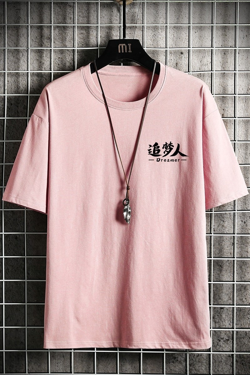 D2127P18网格挂拍潮牌胸口图案印花圆领短袖T恤宽松大码男女T恤,男装T恤,星座510A-6