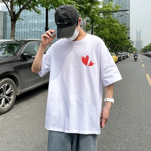 D2121P18港风外景 21夏季新款潮流男士短袖T恤宽松半袖体恤衫图片
