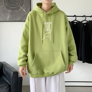 L2407P48秋卫衣2021秋新款港风ins连帽套头印花卫衣外套学生男女图片