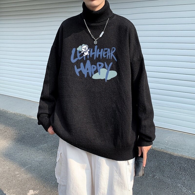 MG5440P65毛衣高领休闲线衣潮流休闲针织衫港风新款男生宽松长袖,男装针织衫/毛衣,星座510A-6