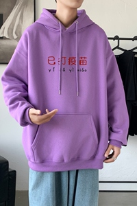L2303P48韩版ins男士学生宽松运动连帽卫衣秋冬加绒情侣外套图片