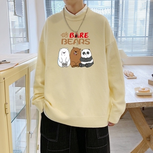 MD2830P55男生秋季宽松毛衣外套男士潮流休闲针织衫圆领毛衣上衣图片