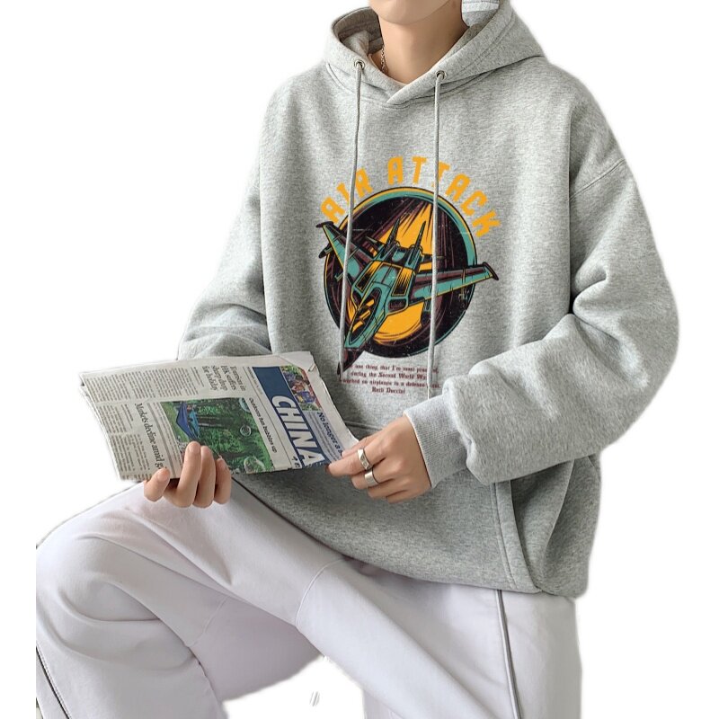 L6179P50春秋新款2023新品连帽卫衣50棉高货男士落肩宽松卫衣,男装卫衣,星座510A-6