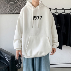 L6183P50春秋新款2023新品连帽卫衣50棉高货男士落肩宽松卫衣图片