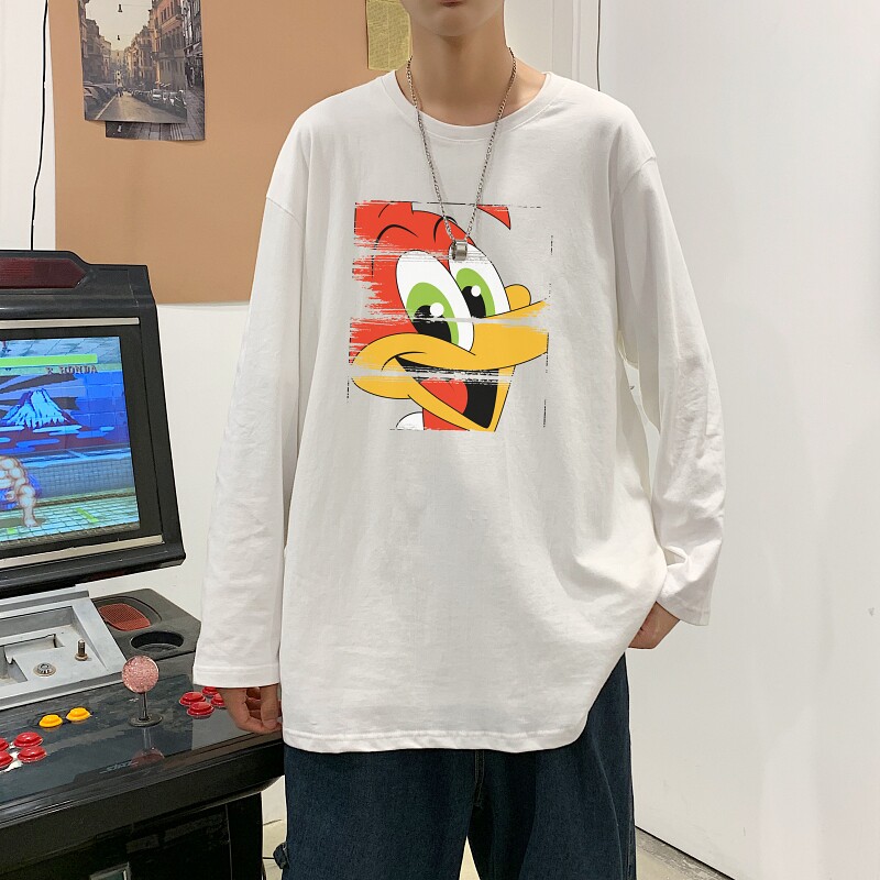TC5189P30男长t恤长袖薄款夏季休闲纯棉体恤宽松青少年白色上衣,男装T恤,星座510A-6
