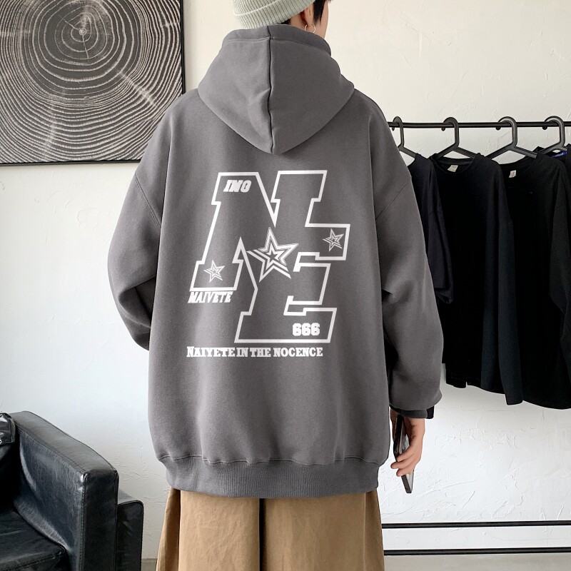 L6186P50春秋新款2023新品连帽卫衣50棉高货男士落肩宽松卫衣,男装卫衣,星座510A-6