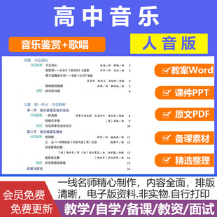 人音版高中音乐鉴赏歌唱课件ppt教案音频MP3必修一二资料电子版