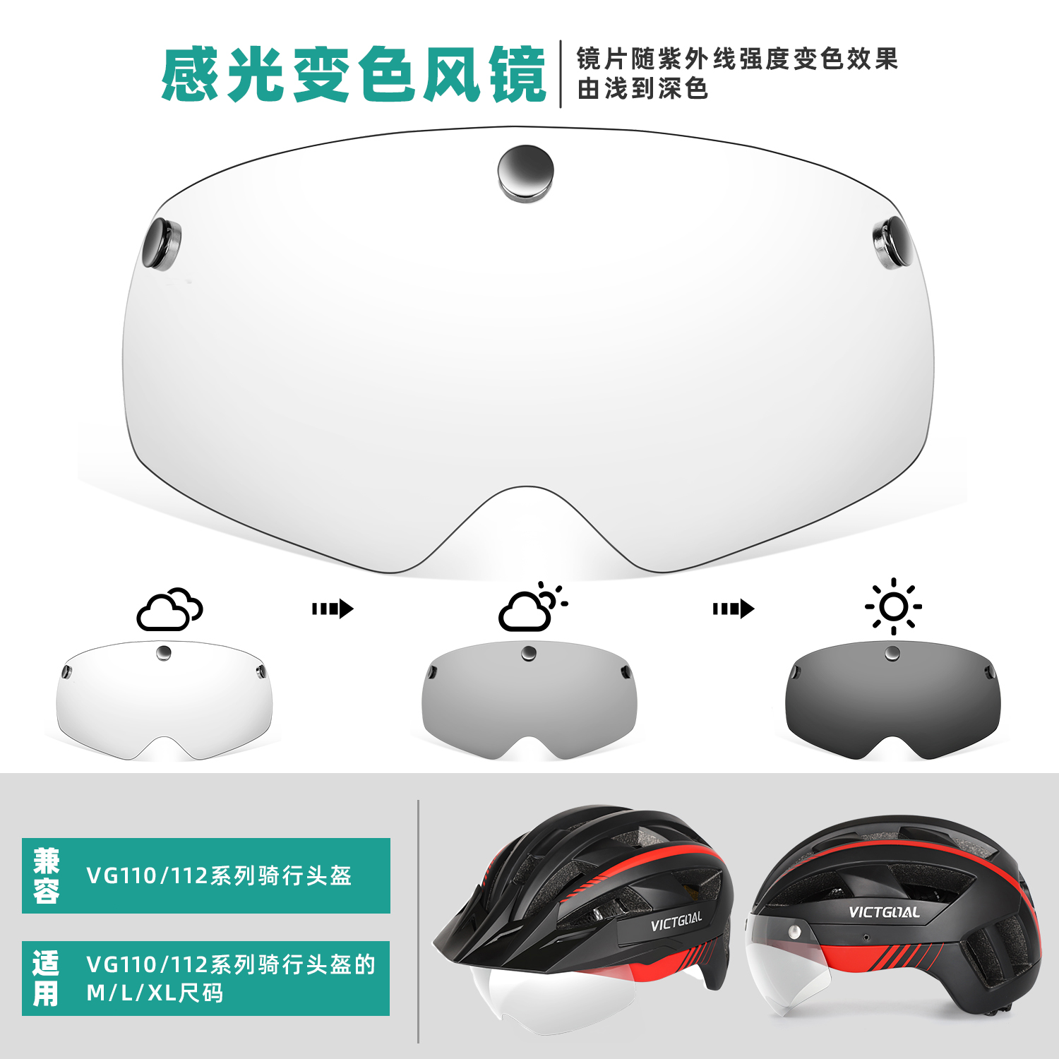 镜片仅适配本店品牌头盔