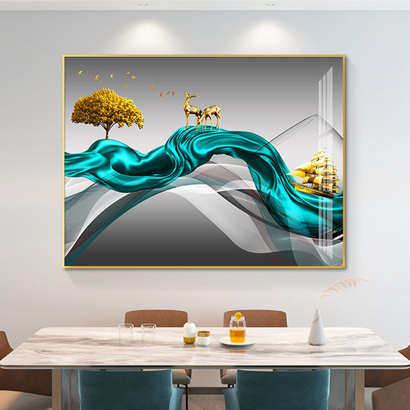 轻奢餐厅装饰画现代简约饭厅背景墙挂画厨房餐桌壁画酒杯高档大气,家居饰品,现代装饰画,淘宝优惠券,粉丝福利购,淘宝优惠卷