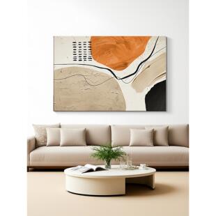 新款抽象高级艺术挂画客厅横版装饰画意式极简油画沙发背景墙壁画