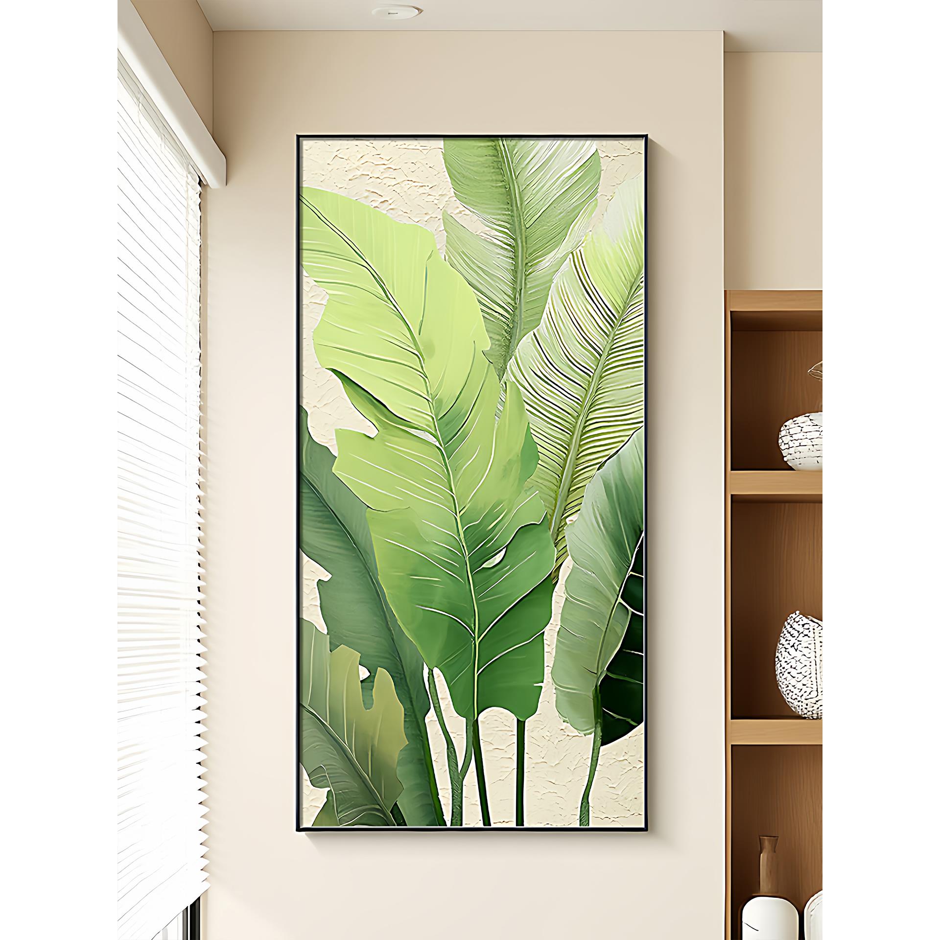 家大业大高级感入户玄关装饰画油画现代简约客厅走廊过道绿植挂画
