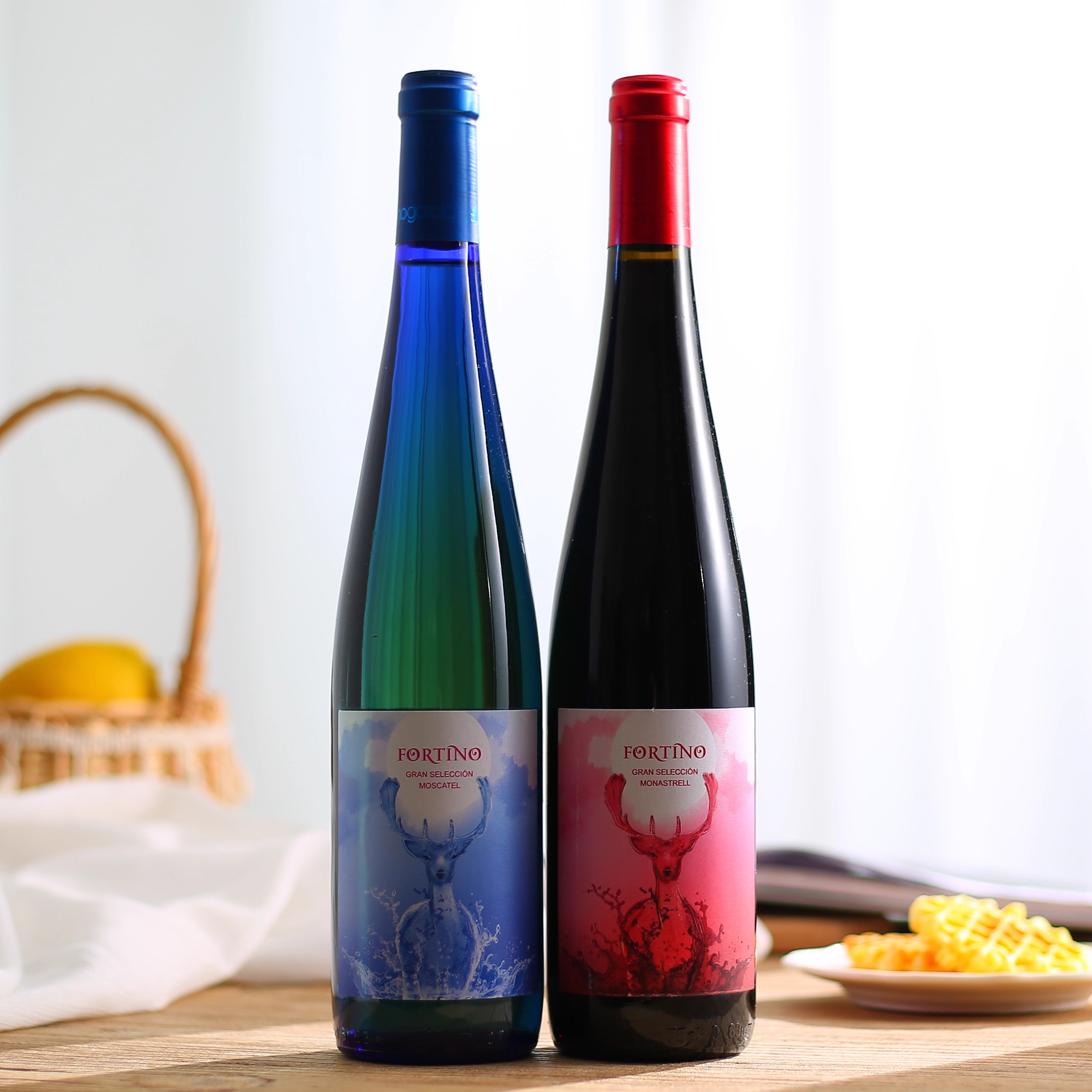 原装进口！西班牙赤鹿蓝鹿莫斯卡托甜白葡萄酒DO级半甜红moscato