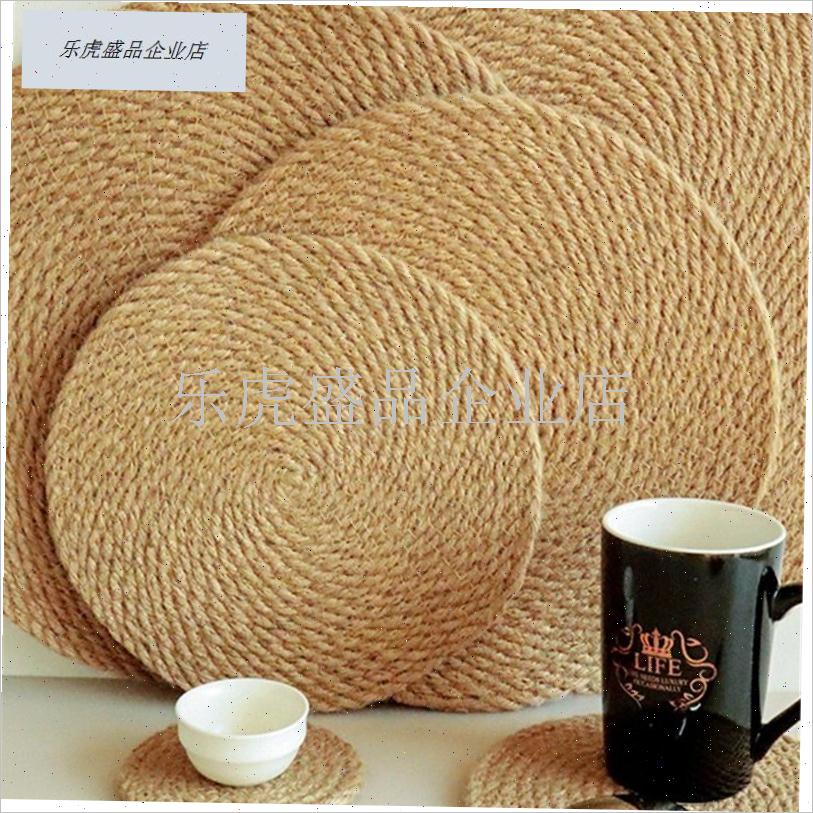 北欧风  亚麻草绳编织餐垫杯垫 隔热垫餐桌Q家居马克杯垫拍照垫.