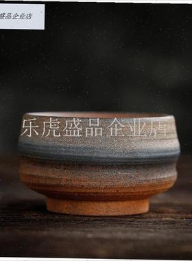 新中式茶室茶馆博古架摆件展厅z家居覆古茶架粗陶功夫茶杯组合搭.