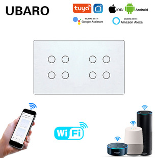 标146型涂鸦WIFI智能开关支持Alexa语音定时远程玻璃面板开关