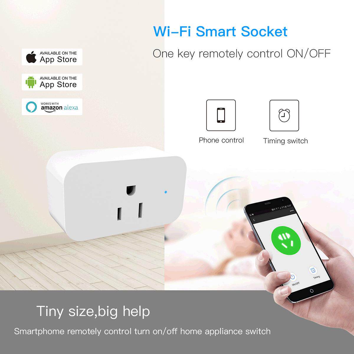 wifi插座美规涂鸦智能插座支持语音远程遥控定时开关源头