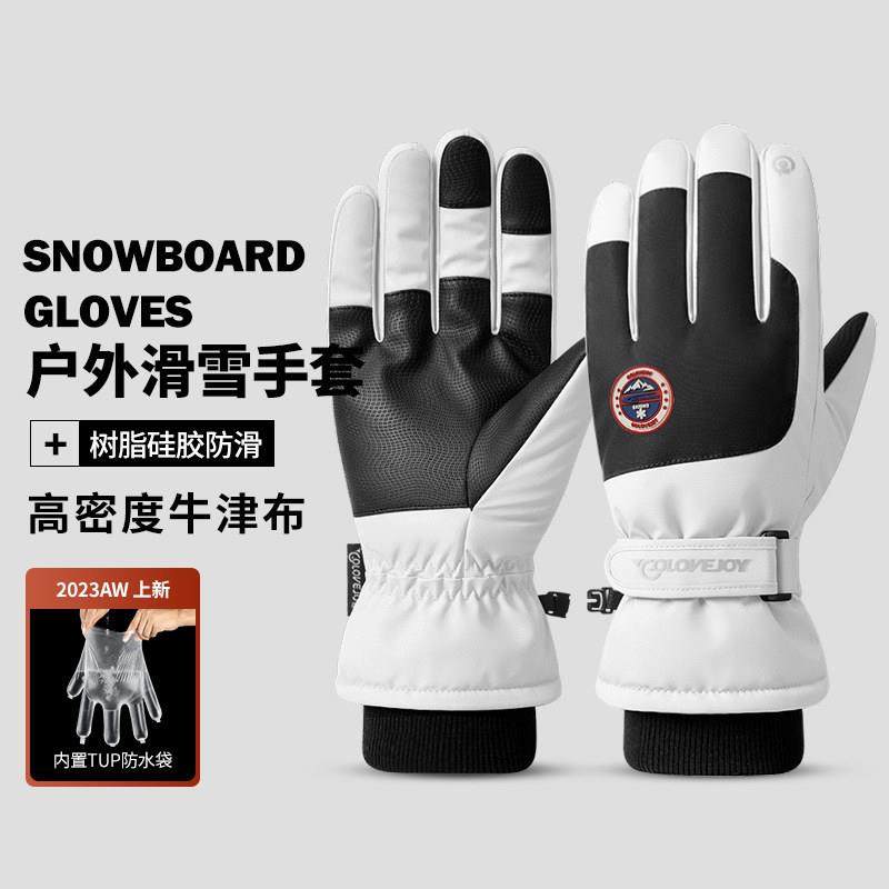 德国滑雪手套户外加绒保暖电动车骑行手套防滑防水可触屏手套冬季