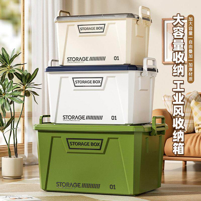 收纳箱大容量储物箱家用零食玩具衣服整理箱宿舍带盖提手塑料箱