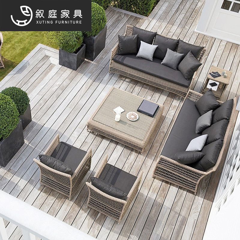 户外沙发庭院露台阳台三人休闲客厅组合室外藤椅藤编沙发防水家具,住宅家具,户外沙发,淘宝优惠券,粉丝福利购,淘宝优惠卷