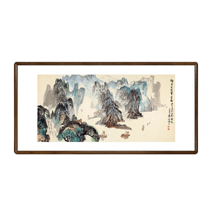 名家山水画轻舟已过万重山新中式客厅装饰画办公室酒店背景墙挂画