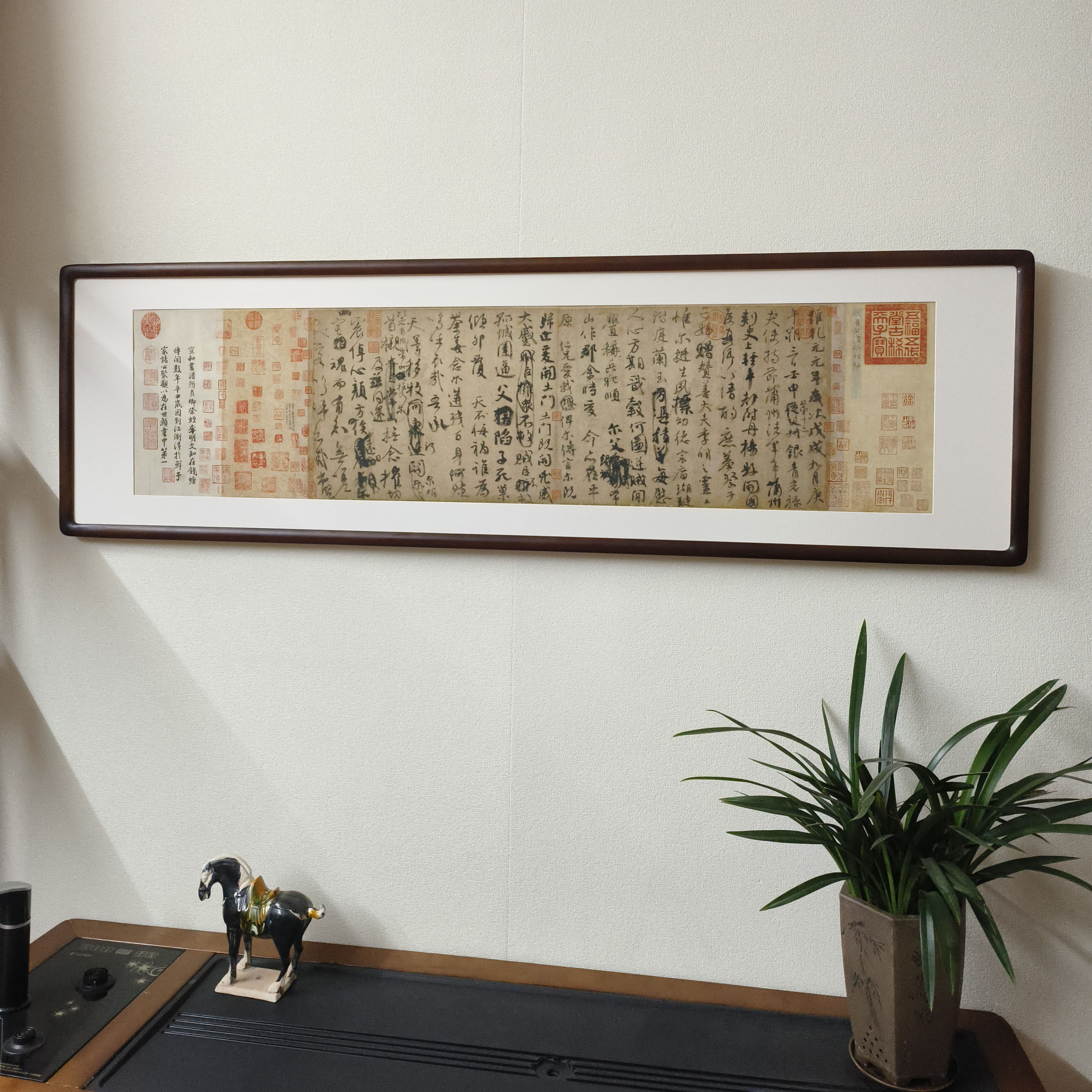 颜真卿祭侄文稿书法挂画古代名家字画新中式装饰画茶室会客厅壁画