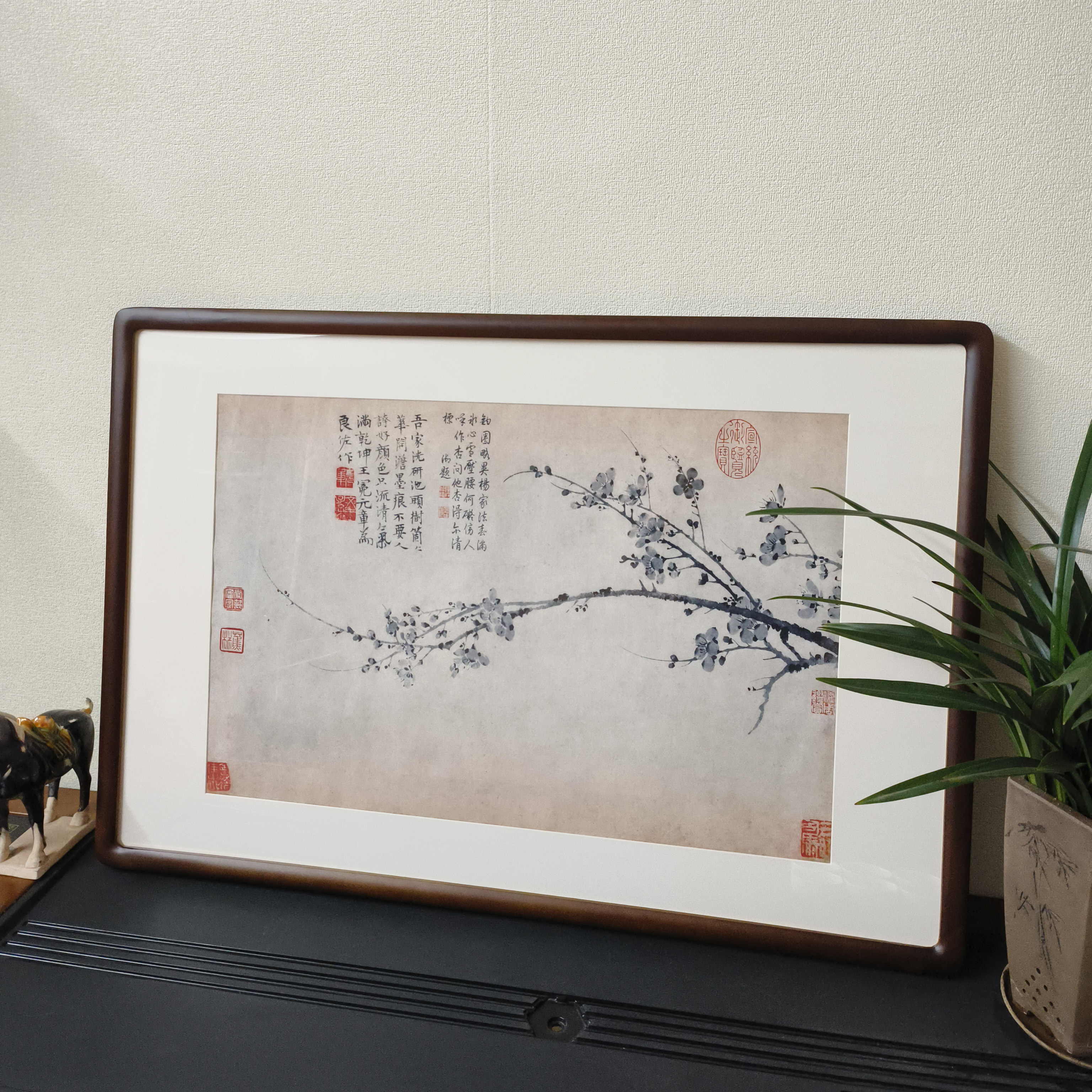 王冕墨梅图古代名画客厅入户玄关装饰画书房茶室民宿走廊过道挂画