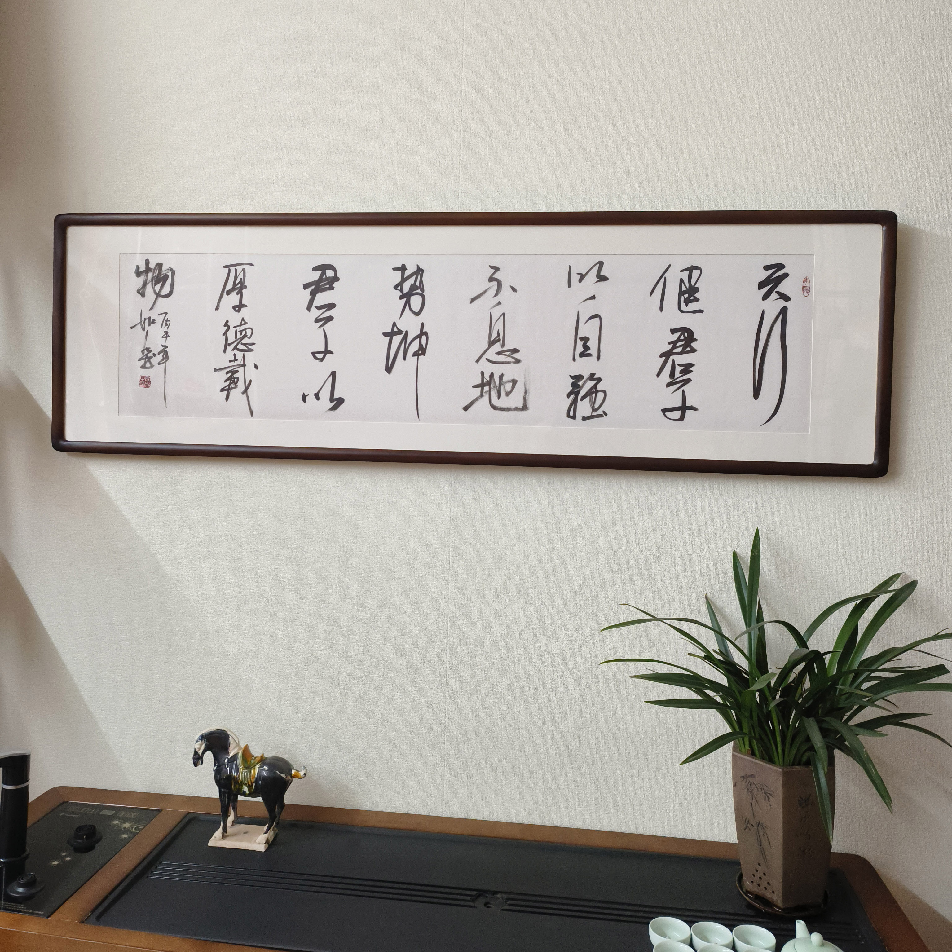 天行健书法真迹有框挂画牌匾