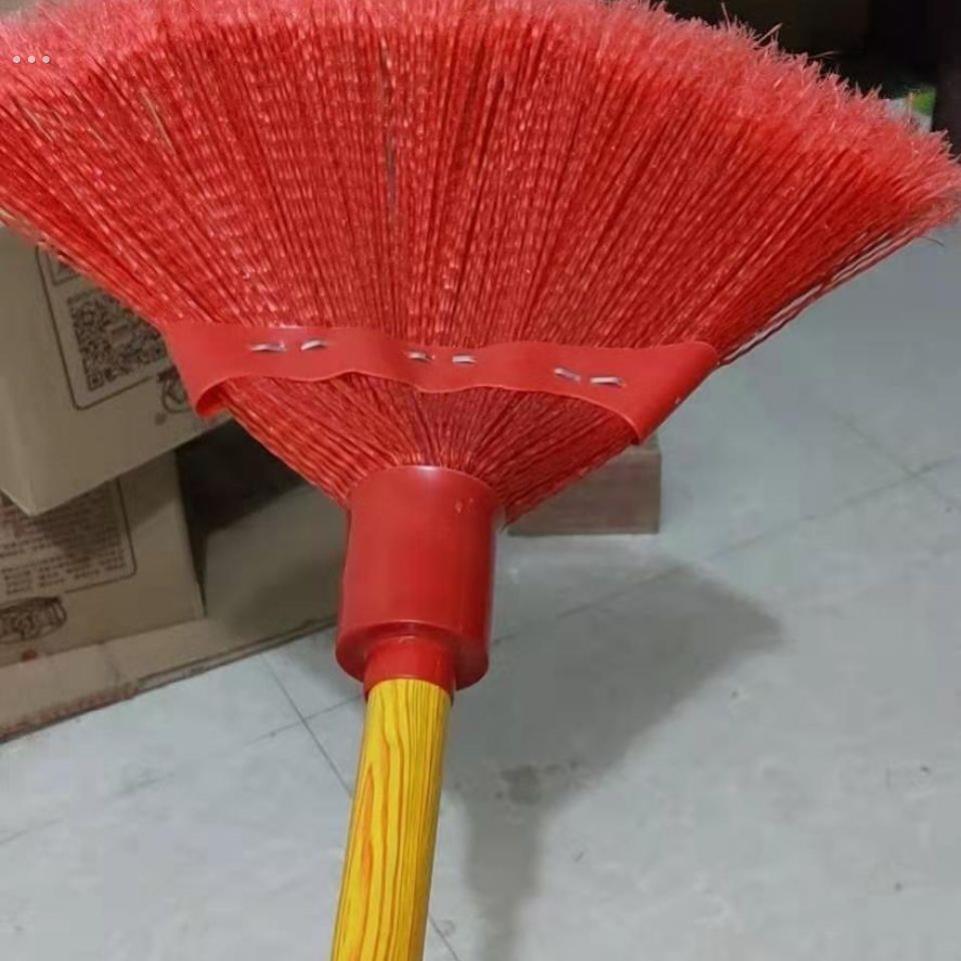 加厚塑料波浪ppv丝丝扫把扫水扫地家用笤帚硬毛扫帚手工扫帚木杆
