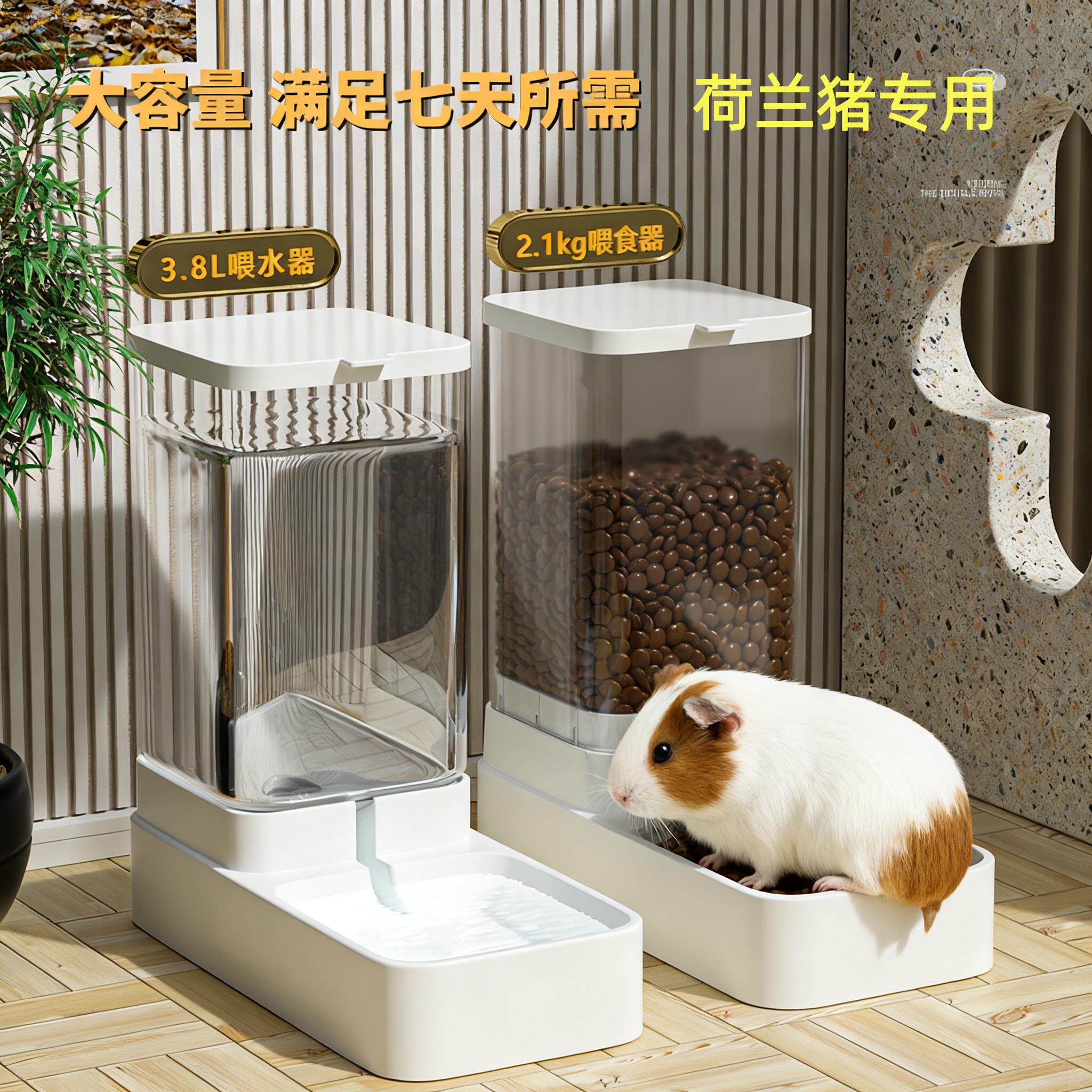 荷兰猪饮水器豚鼠水壶喝水器自动喂食器专用大容量大号用品不湿嘴