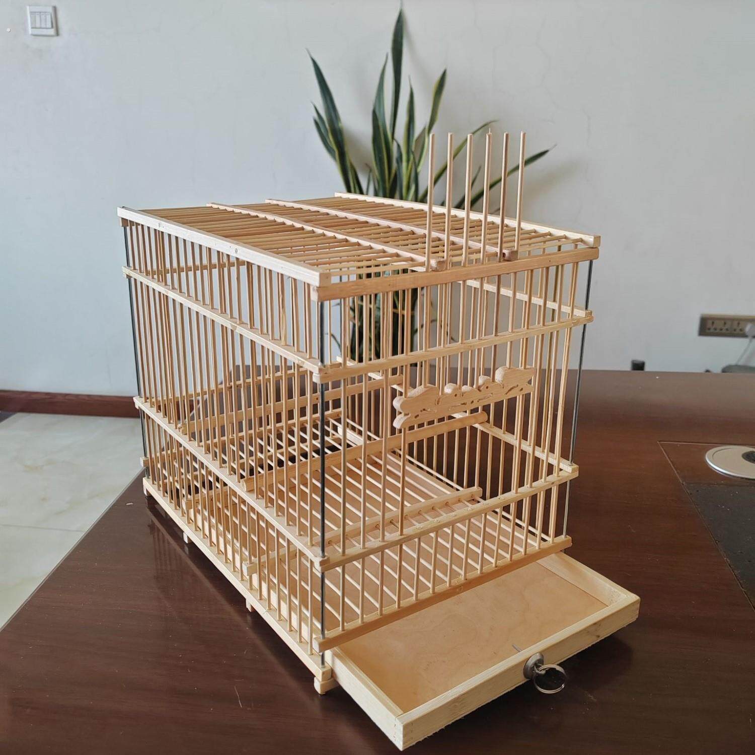 竹制秀眼黄雀紫竹笼长笼竹玉鸟麻料腊嘴新款贝子相思鸟笼大全配件