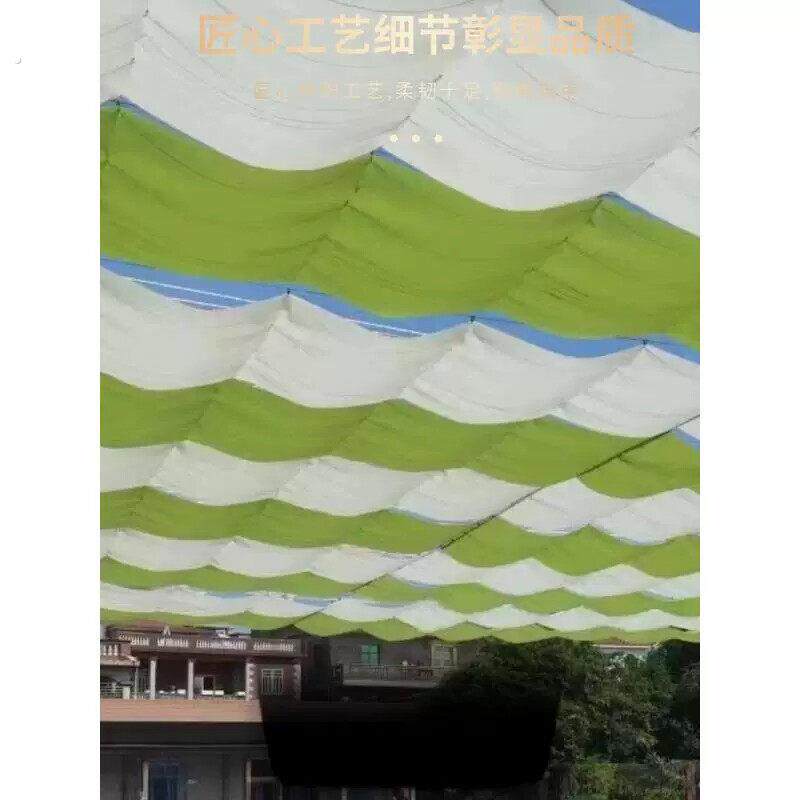 户外伸缩波浪式遮阳网波浪天幕游乐场遮阳蓬幼儿园操场游泳池
