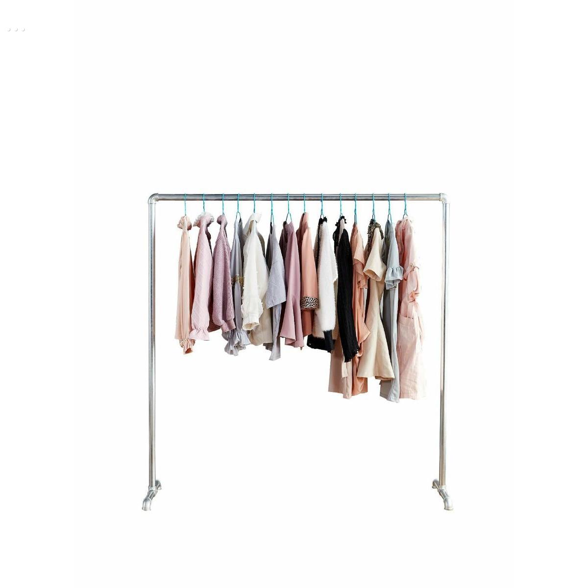 网红衣架304加粗钢管晾衣架挂衣架晒被子单杆不锈镀锌卧室落地