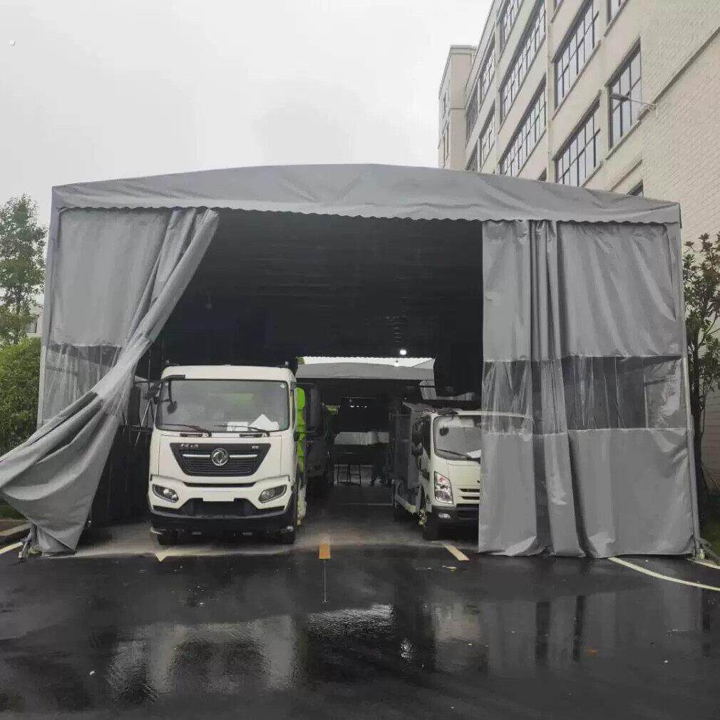 户外推拉雨棚大排档帐篷移动活动仓库防雨遮阳棚伸缩式车雨棚