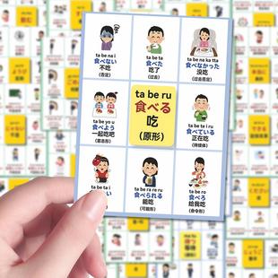 96张日语贴纸小众语言常用词汇学习装饰笔记本手账本贴画防水