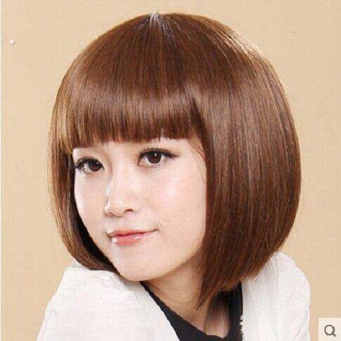 假发女短发齐刘海蓬松波波头假发短直发假发高档假发全假头发年轻
