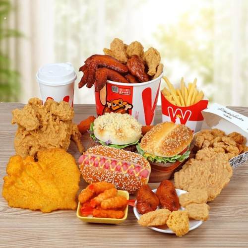 仿真汉堡炸鸡腿烤鸡翅模型肯德基食品道具薯条食物玩具小吃食套装