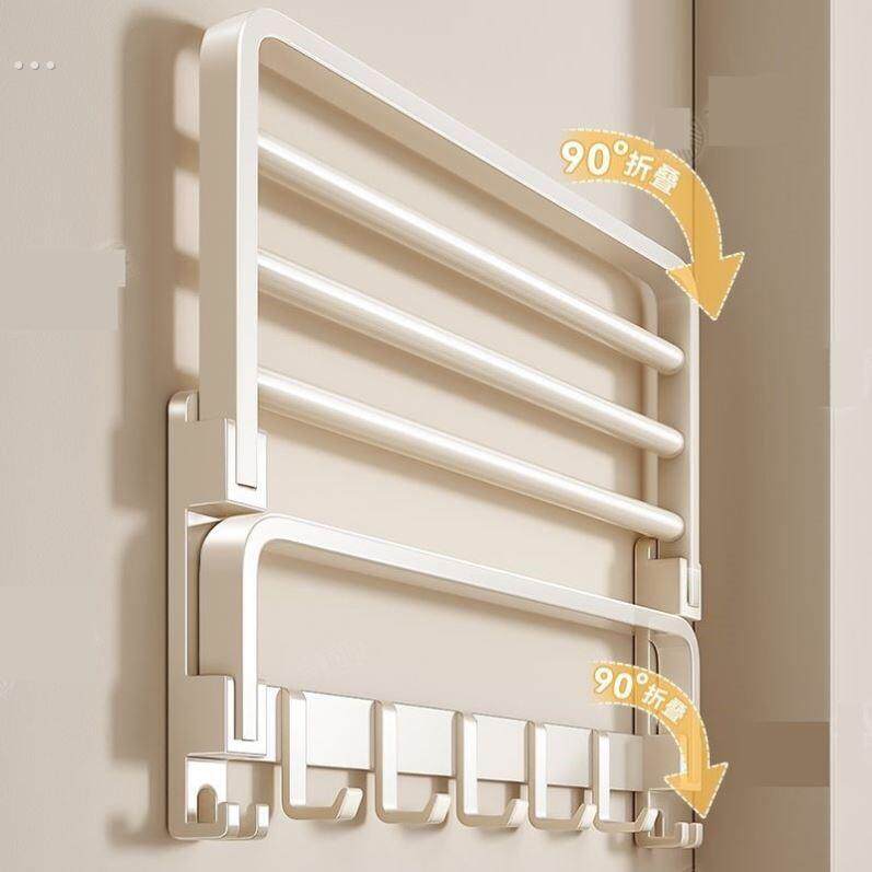 卫生间放衣架洗澡时放衣服神器卫生间专用毛巾架奶油风毛巾浴巾架