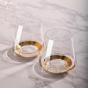 威士忌酒杯高颜值洋酒烈酒杯古典白兰地玻璃杯特调鸡尾酒啤酒杯子