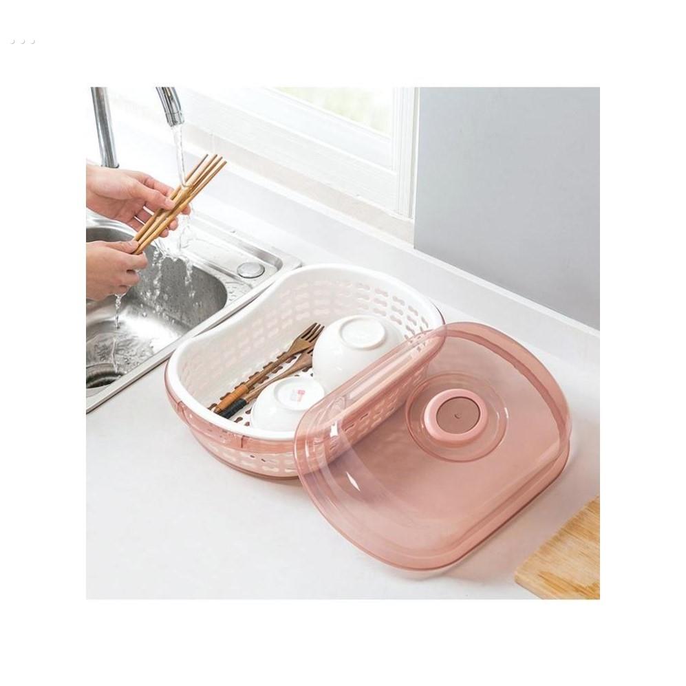 碗筷收纳盒单人一人迷你小号宿舍碗架小型厨房沥水碗盘收纳架碗柜