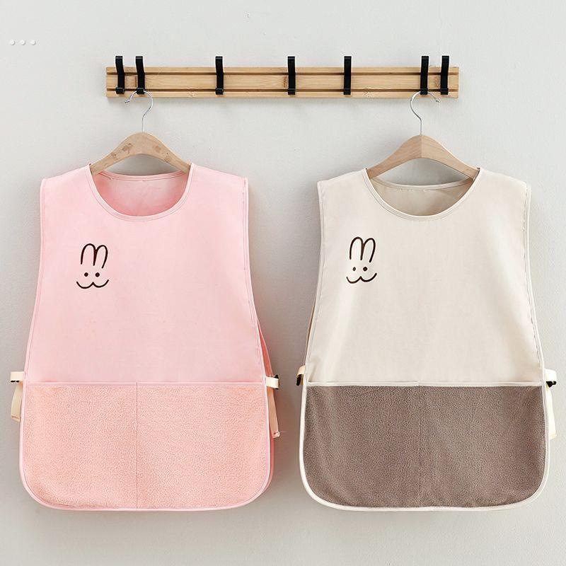 新款罩衣围裙可擦家用防油防水马甲定制logo围兜无袖可水洗